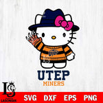 UTEP Miners Hello Kitty Horror 6 Svg Eps Dxf Png File, Digital Download