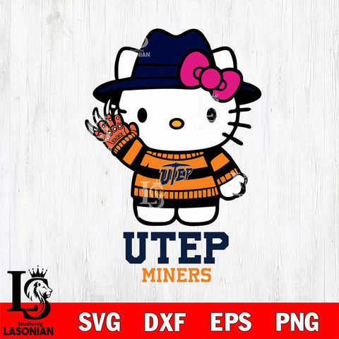 UTEP Miners Hello Kitty Horror 6 Svg Eps Dxf Png File, Digital Download
