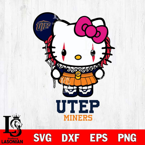 UTEP Miners Hello Kitty Horror 7 Svg Eps Dxf Png File, Digital Download