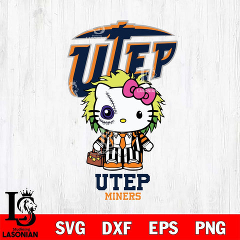 UTEP Miners Hello Kitty Horror 8 Svg Eps Dxf Png File, Digital Download