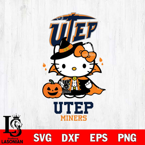 UTEP Miners Hello Kitty Horror 9 Svg Eps Dxf Png File, Digital Download