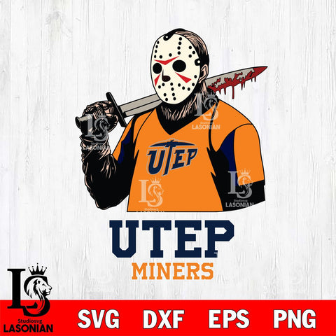 UTEP Miners Jason Voorhees 11 Svg Eps Dxf Png File, Digital Download