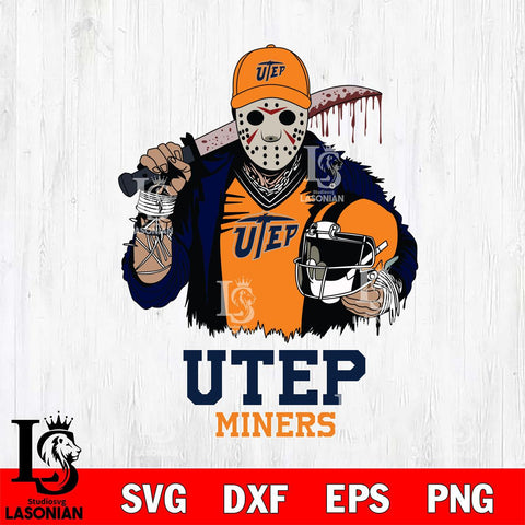 UTEP Miners Jason Voorhees 2 Svg Eps Dxf Png File, Digital Download