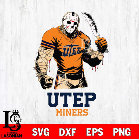 UTEP Miners Jason Voorhees Svg Eps Dxf Png File, Digital Download
