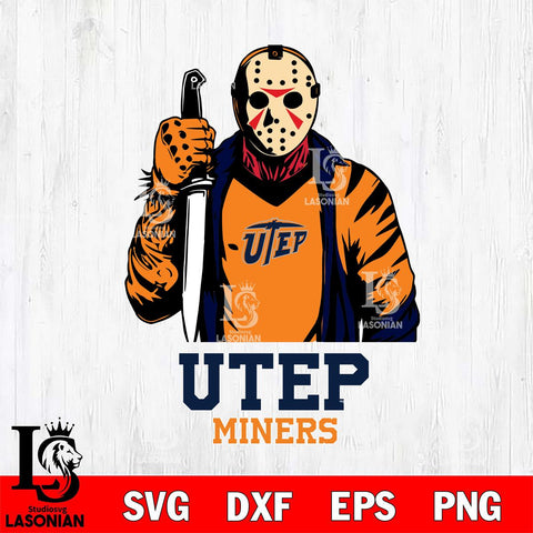 UTEP Miners Jason Voorhees 6 Svg Eps Dxf Png File, Digital Download