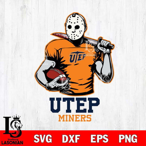 UTEP Miners Jason Voorhees 9 Svg Eps Dxf Png File, Digital Download