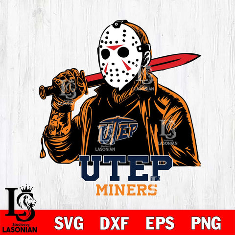 UTEP Miners Jason Voorhees Horror 12 Svg Eps Dxf Png File, NCAA svg, Digital Download, Instant Download