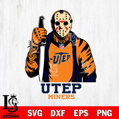 UTEP Miners Jason Voorhees Horror 3 Svg Eps Dxf Png File, NCAA svg, Digital Download, Instant Download