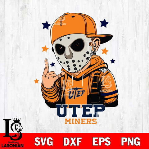 UTEP Miners Jason Voorhees Horror 9 Svg Eps Dxf Png File, NCAA svg, Digital Download, Instant Download