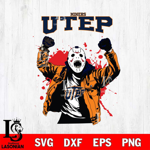 UTEP Miners Jason Voorhees Horror Halloween 3 Svg Eps Dxf Png File, NCAA svg, Digital Download, Instant Download
