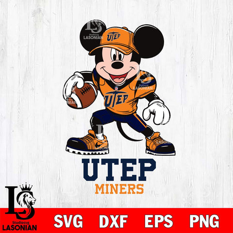 UTEP Miners Mikey Mouse Disney, Svg Eps Dxf Png File, Digital Download