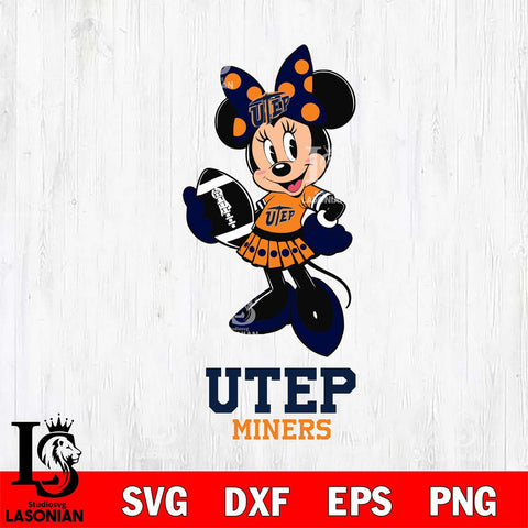 UTEP Miners Minnie Mouse, Svg Eps Dxf Png File, Digital Download