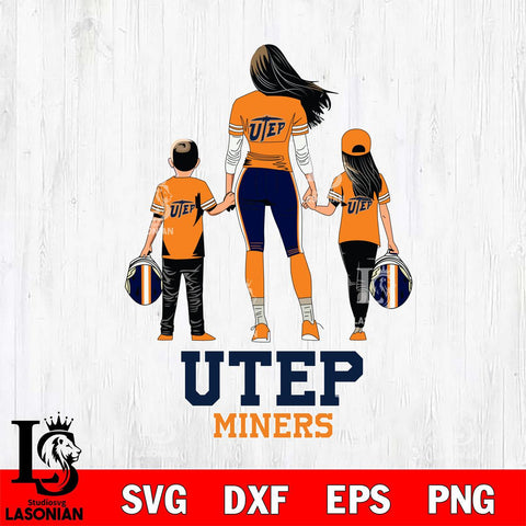 UTEP Miners Mother and son Rugby SVG DXF EPS PNG FILE,NCAA SVG, Father day Digital Download,Instant Download, Silhouette