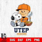 UTEP Miners Peanuts Snoopy Champion football SVG DXF EPS PNG FILE,Snoopy File Cut, NCAA Digital Download,Instant Download,Christmas Silhouette
