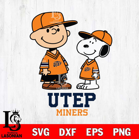 UTEP Miners Peanuts Snoopy Football SVG DXF EPS PNG FILE,Snoopy File Cut, NCAA Digital Download,Instant Download,Christmas Silhouette