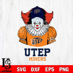 UTEP Miners Pennywise Horror Sport 7 Svg Eps Dxf Png File, Digital Download