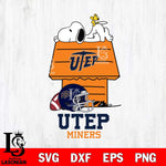 UTEP Miners Snoopy Chill Football SVG DXF EPS PNG FILE,Snoopy File Cut, NCAA Digital Download,Instant Download,Christmas Silhouette