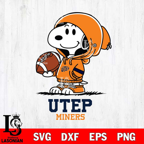 UTEP Miners Snoopy Football Svg Eps Dxf Png File, NCAA svg , Digital Download , Instant Download, Cricut File
