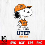 UTEP Miners Snoopy Football sport SVG DXF EPS PNG FILE,Snoopy File Cut, NCAA Digital Download,Instant Download,Christmas Silhouette