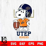 UTEP Miners Snoopy Player Football SVG DXF EPS PNG FILE,Snoopy File Cut, NCAA Digital Download,Instant Download,Christmas Silhouette