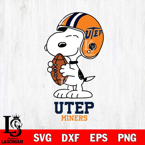UTEP Miners Snoopy Rugby Svg Eps Dxf Png File, NCAA svg , Digital Download , Instant Download, Cricut File