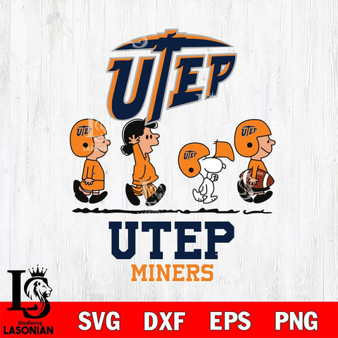 UTEP Miners Snoopy Sport 12 Svg Eps Dxf Png File, Digital Download