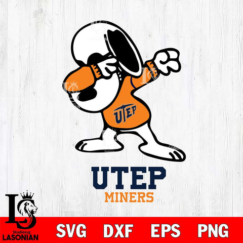 UTEP Miners Snoopy Sport 3 Svg Eps Dxf Png File, Digital Download