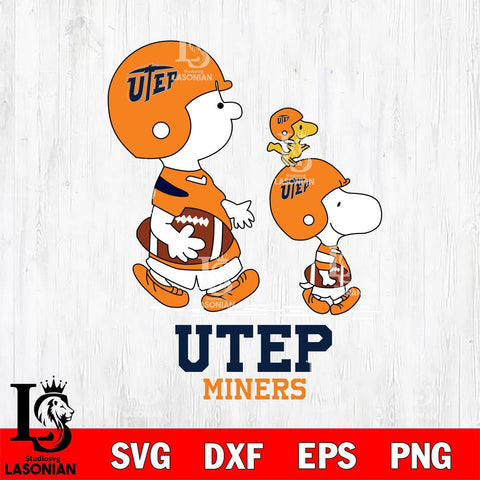 UTEP Miners Snoopy Sport Svg Eps Dxf Png File, Digital Download