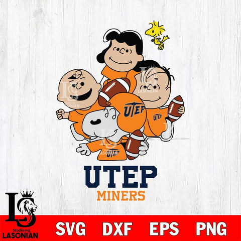 UTEP Miners Snoopy Sport 4 Svg Eps Dxf Png File, Digital Download