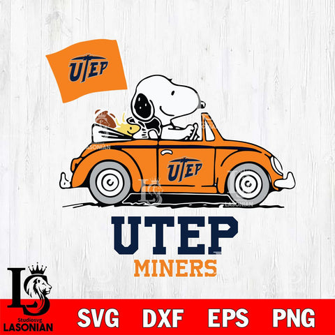 UTEP Miners Snoopy Sport 5 Svg Eps Dxf Png File, Digital Download