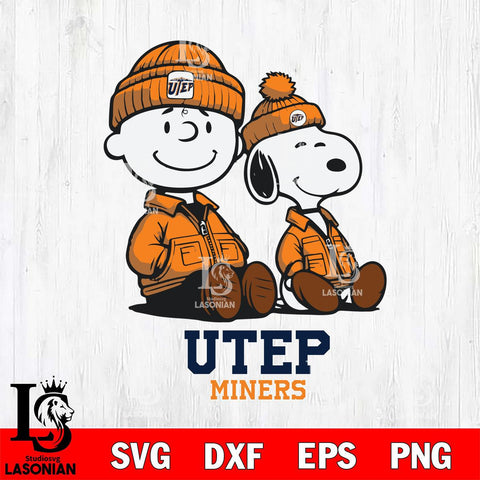UTEP Miners Snoopy Sport 6 Svg Eps Dxf Png File, Digital Download