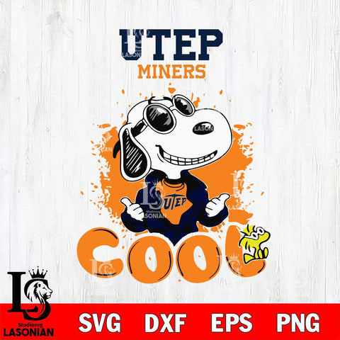 UTEP Miners Snoopy Sport 7 Svg Eps Dxf Png File, Digital Download