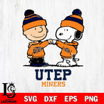UTEP Miners Snoopy Sport 9 Svg Eps Dxf Png File, Digital Download