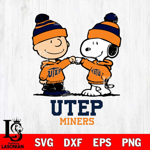 UTEP Miners Snoopy Sport 9 Svg Eps Dxf Png File, Digital Download