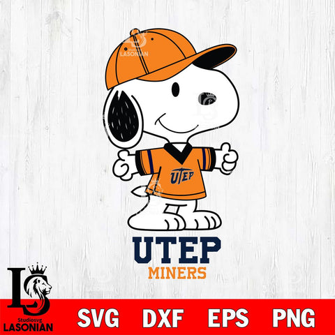 UTEP Miners Snoopy football SVG DXF EPS PNG FILE,Snoopy File Cut, NCAA Digital Download,Instant Download,Christmas Silhouette