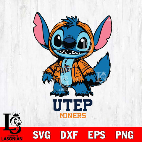 UTEP Miners Stitch Halloween Svg Eps Dxf Png File, NCAA svg, Digital Download, Instant Download
