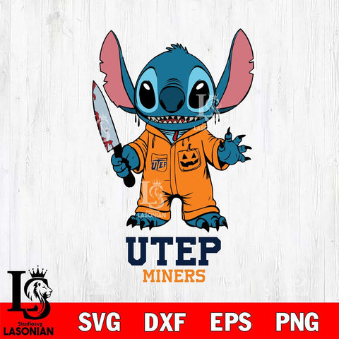UTEP Miners Stitch Horror 2 Svg Eps Dxf Png File, NCAA svg, Digital Download, Instant Download
