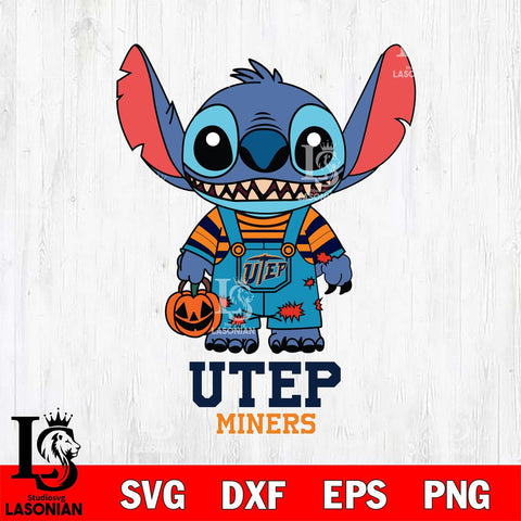 UTEP Miners Stitch Horror Halloween Svg Eps Dxf Png File, NCAA svg, Digital Download, Instant Download