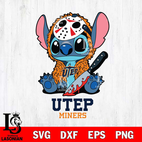 UTEP Miners Stitch Jason Voorhees Svg Eps Dxf Png File, NCAA svg, Digital Download, Instant Download