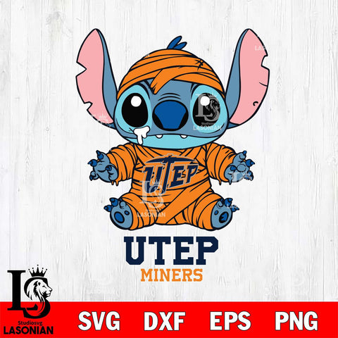 UTEP Miners Stitch Mummy Svg Eps Dxf Png File, NCAA svg, Digital Download, Instant Download