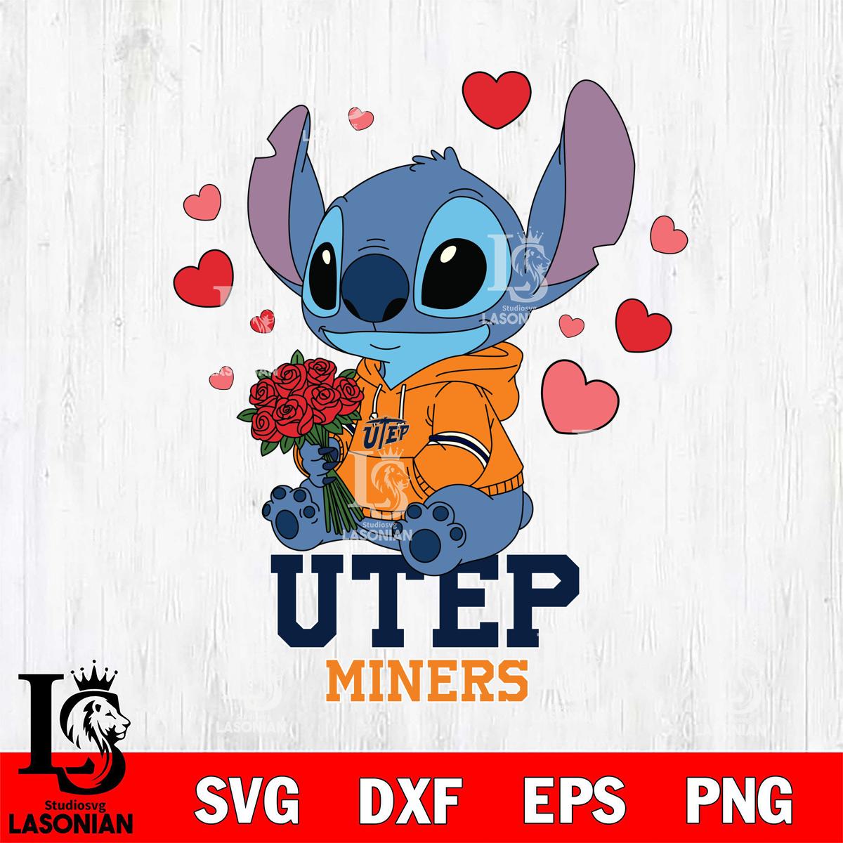 UTEP Miners Stitch Rose Digital Download, NCAA SVG DXF EPS PNG PDF File ...