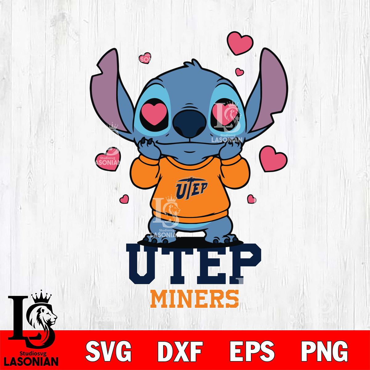 UTEP Miners Stitch Valentine Heart Digital Download, NCAA SVG DXF EPS ...