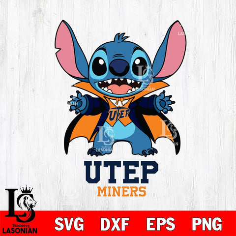 UTEP Miners Stitch Vampire halloween Svg Eps Dxf Png File, NCAA svg, Digital Download, Instant Download