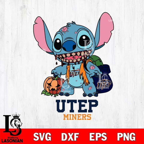 UTEP Miners Stitch Zombie Svg Eps Dxf Png File, NCAA svg, Digital Download, Instant Download