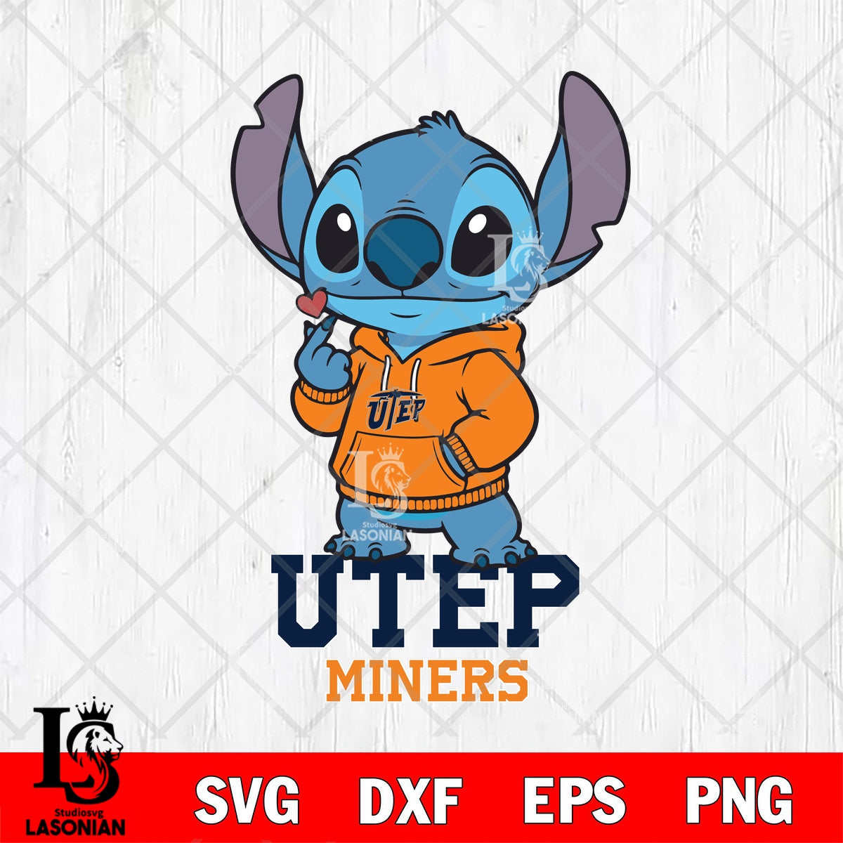 UTEP Miners Stitch finger heart File cut , Football Criucut , Digital ...