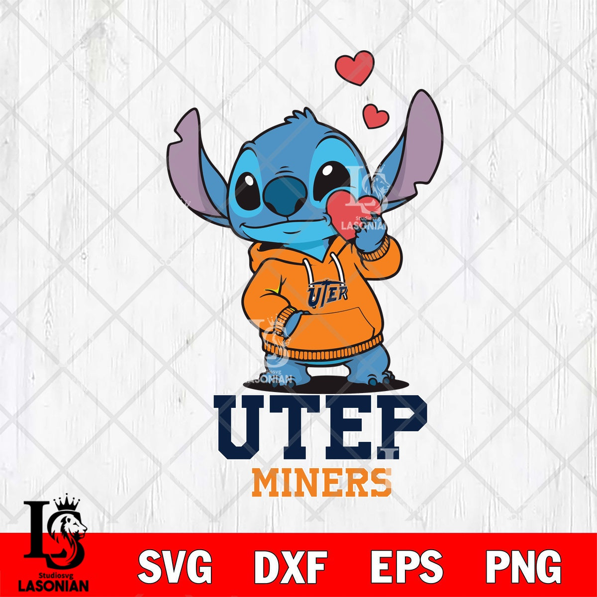 UTEP Miners Stitch love illustration File cut , Football Criucut ...