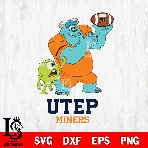 UTEP Miners Sully & Mike Football Cricut,Christmas SVG DXF EPS PNG FILE, NCAA Digital Download,Instant Download, Silhouette