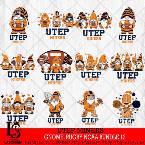 UTEP Miners  Gnome Football NCAA Bundle File Cut, NCAA SVG, Digital Download , Criucut , Silhouette