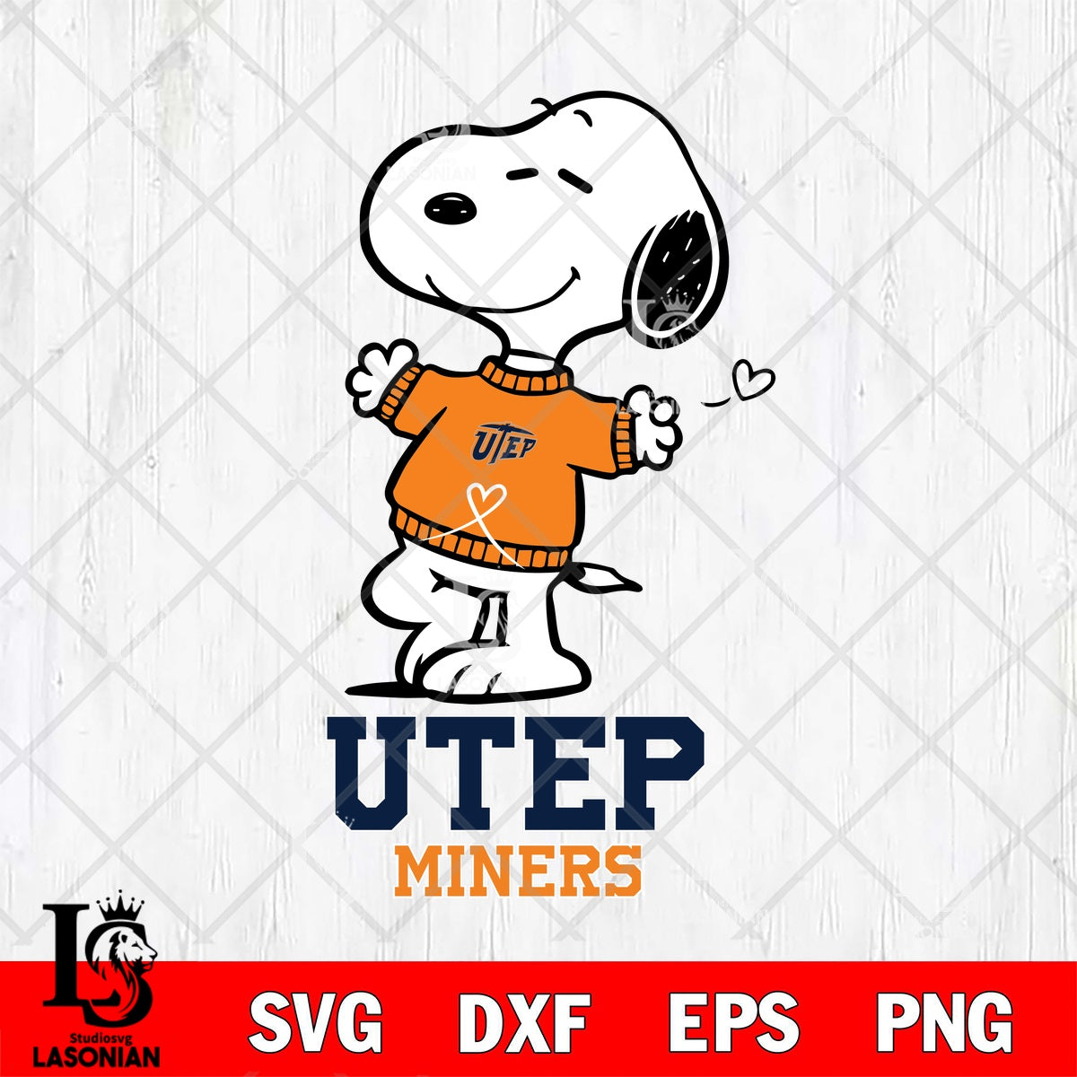 UTEP Miners snoopy cartoon illustration File cut , Criucut , Silhouette ...