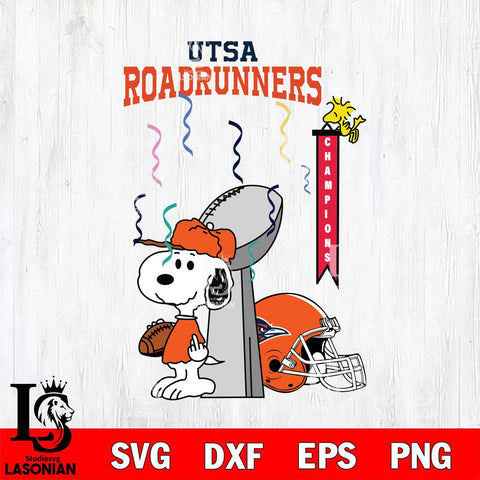 UTSA Roadrunners Charlie Brown and Snoopy Super Bowl Svg Eps Dxf Png File, NCAA svg , Digital Download , Instant Download, Cricut File